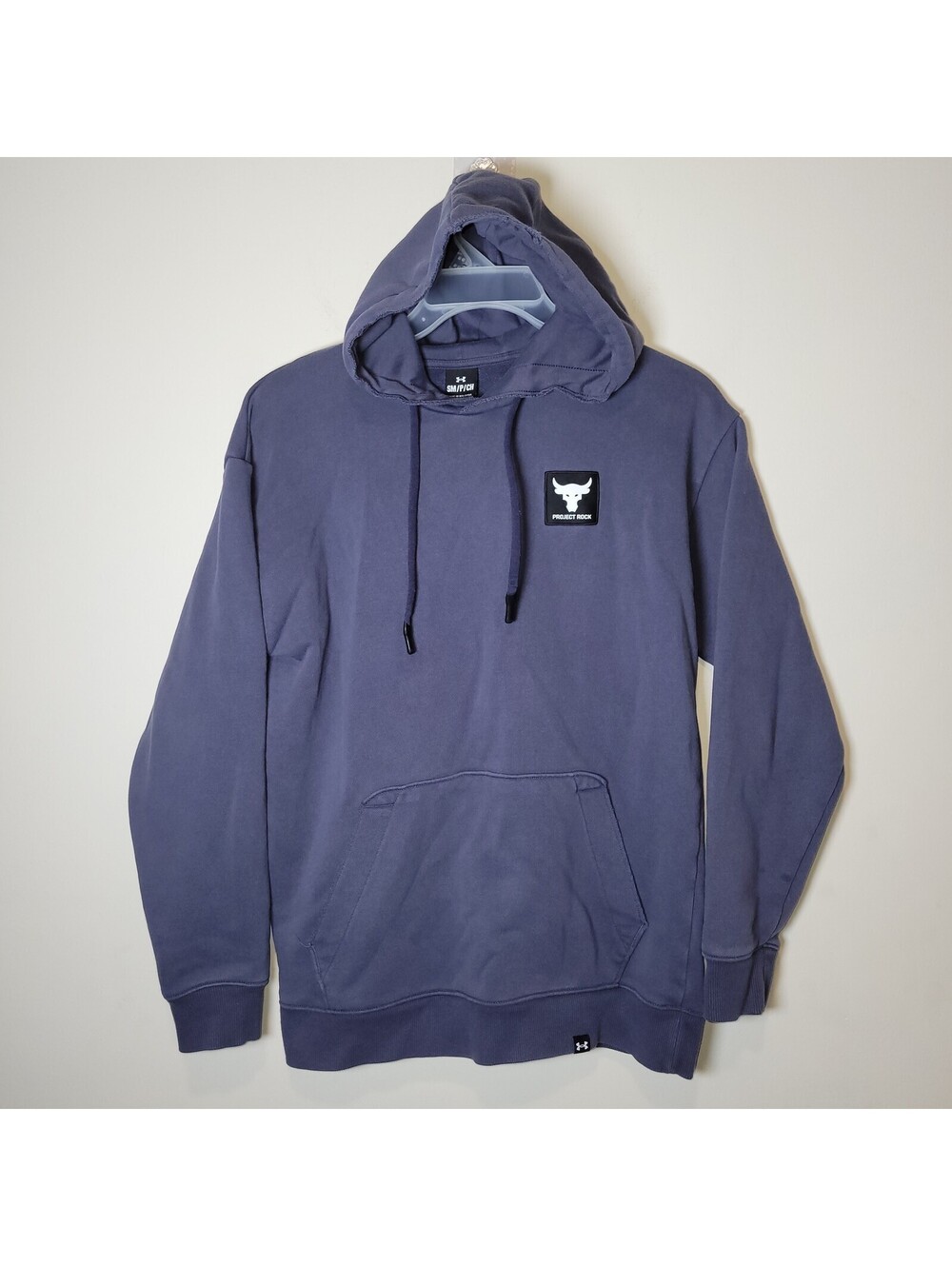 Under Armour Project Rock Terry Hoodie Men's Small SM Pullover Blue Purple Bull